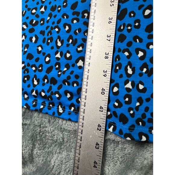 LuLaRoe women’s blue leopard print midi skirt size M soft stretch excellent cond - Picture 2 of 5